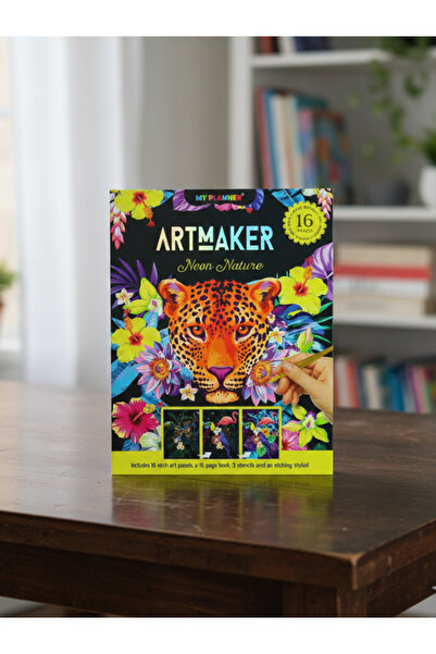Bam Artmaker Neon Kazıma Defteri |16 Sayfa Kazıma Sanatı Seti |Mistik Hayvanl...