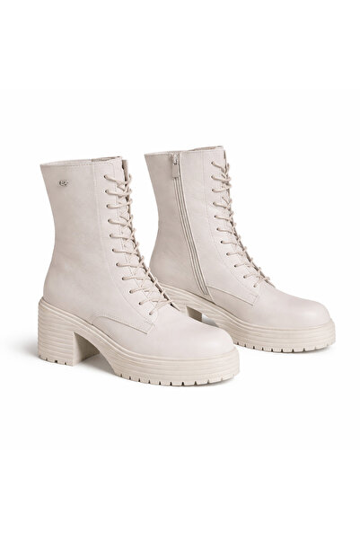 Castle Black Rossa Bej Hakiki Deri Kadın Bot