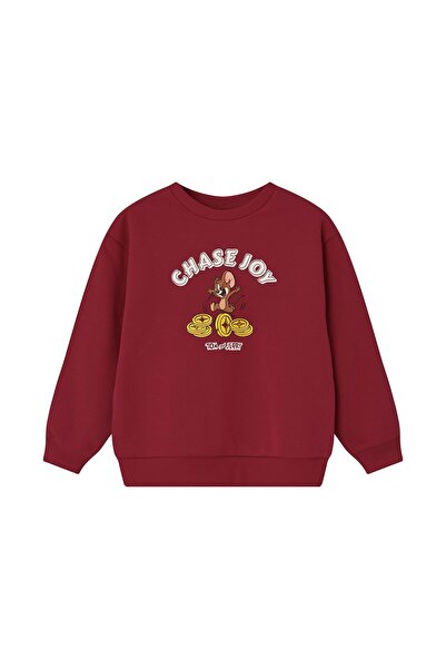 Giordano سويت شيرت مريح برقبة دائرية من قماش تيري فرنسي للأطفال - توم وجيري