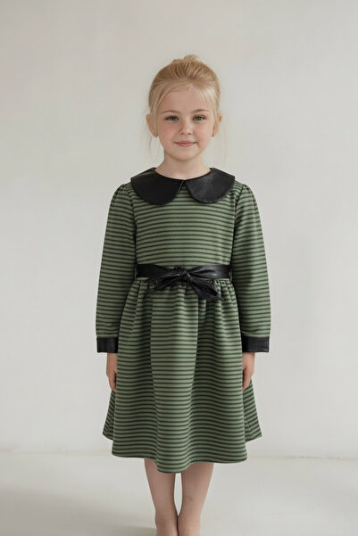 FESSHERA KİDS Rochie pentru fete, cu detalii din piele artificială, guler tip...