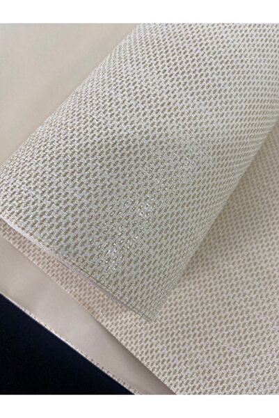 KOÇ YAPI DEKOR Tutkal hediye 16m2 ithal krem üzeri gold keten desen dokulu si...