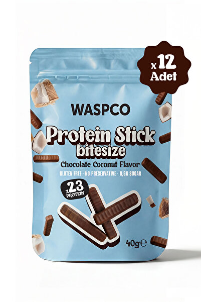 Waspco Protein Stick Bitesize - Hindistan Cevizi Aromalı 40 gr x 12 Adet