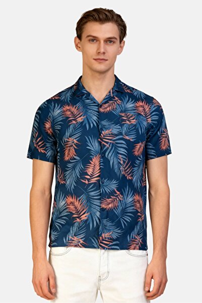 Chaps Men Regular Fit Floral Print Short Sleeve Casual Shirt, Multicolor