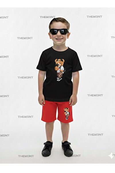 THEKONT SET DE VARĂ PENTRU COPII - PANTALONI SCURTĂ-TRIUC IMPRIMAT CU URȘ FOT...