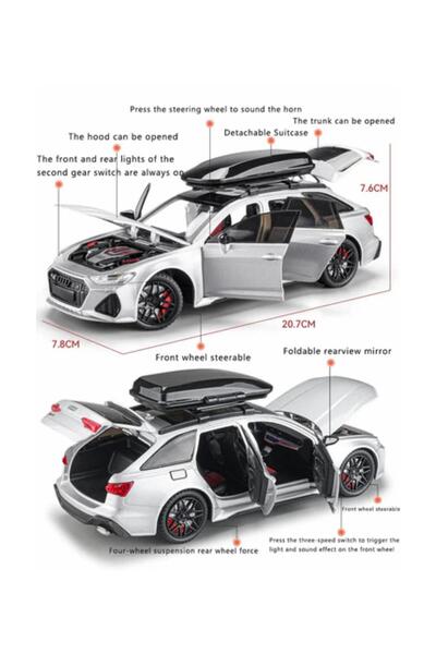 nöbetçi oyuncakçı onlinebazaar oyuncağın yeni 1:24 Audi Rs6 Sesli Işıklı Kapı...