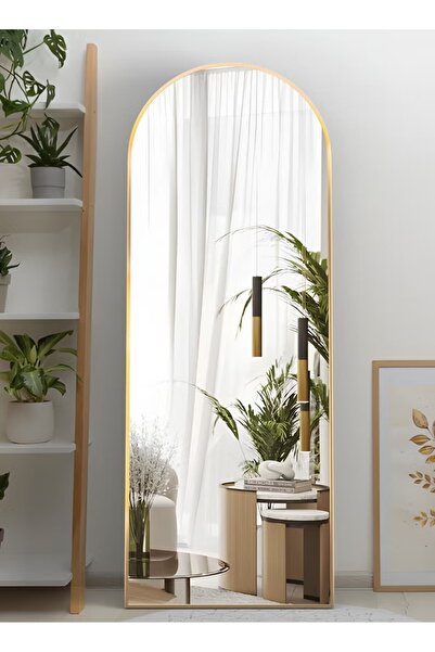 Mtanvxay مرآة أرضية كبيرة 80×180 سم، إطار حديدي مقوس عصري، مرآة ديكور لغرفة ا...