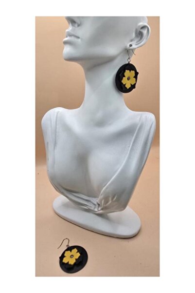Verdandi Leather BLACK MIRROR EARRINGS