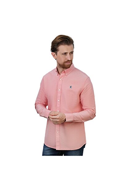 Giordano قميص أكسفورد للرجال بطبعة أسد