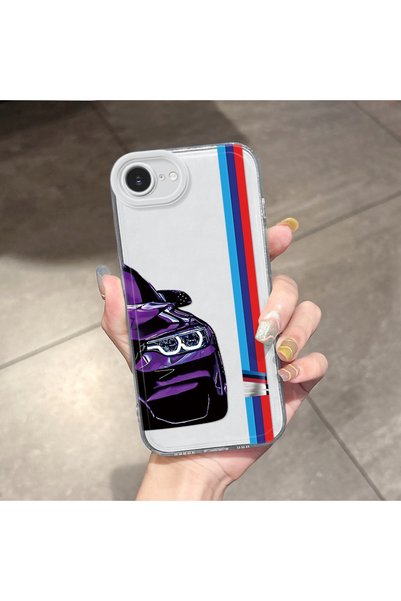Hontinga iPhone 17E Compatible Transparent Camera Protected Bear Airbag Soft Silicone Phone Case Bmw Pattern