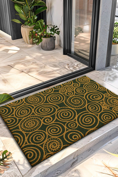 Decovetro Doormat with Abstract Spiral Pattern 40 X 60 cm