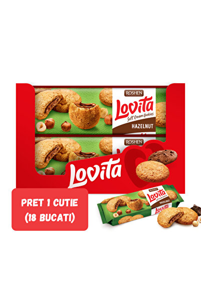 Roshen SET 18 PIECES LOVITA SOFT CREAM COOKIES HAZELNUT 127g/18pcs
