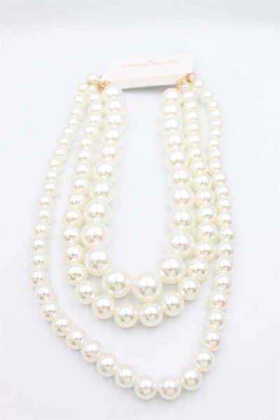 MENESSA 3-piece pearl necklace set - white