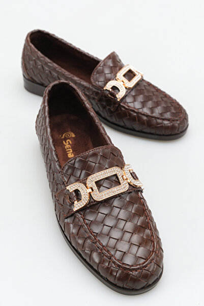 SENASTİL Γυναικεία καθημερινά παπούτσια μπαλαρίνας με πλεκτό σχέδιο, αξεσουάρ...