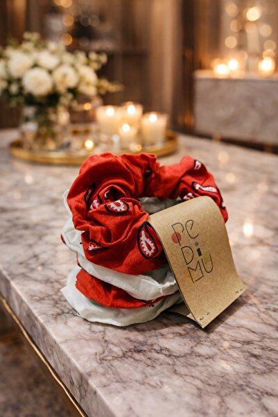 Pedimu مجموعة من 4 مشابك شعر مطاطية، 2 مشبك شعر بنمط الشال الأحمر و 2 مشبك شع...