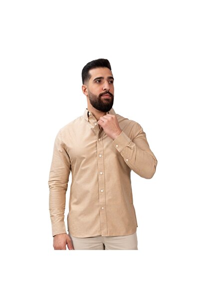 Giordano قميص أكسفورد للرجال بطبعة أسد