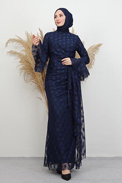 lizatesettür Gülistan Tül Elbise Lacivert