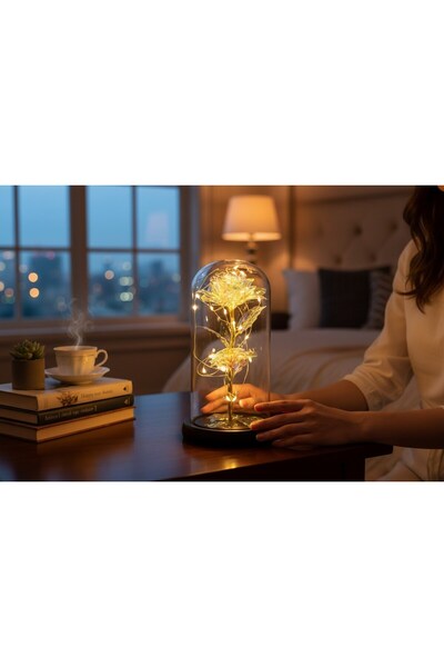 Masalsı Concept 14 Şubat TIşığını Kalbimde Sakladım | Işıklı Cam Fanus Altın ...