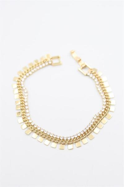 MENESSA Kare Pullu Su Yolu Bileklik - Altın