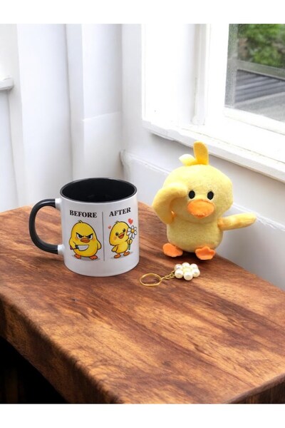 Denseden Before & after Mug the Cutest Gift for a Lover Chick Printed Keychai...