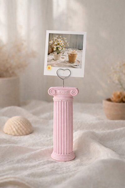 PELIUS حامل ملاحظات على شكل عمود عتيق باللون الوردي، حامل صور على شكل قلب، دي...