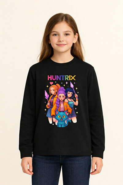 MYADA Tricou pentru copii cu mânecă lungă și imprimeu cu personaje K-Pop Hunt...