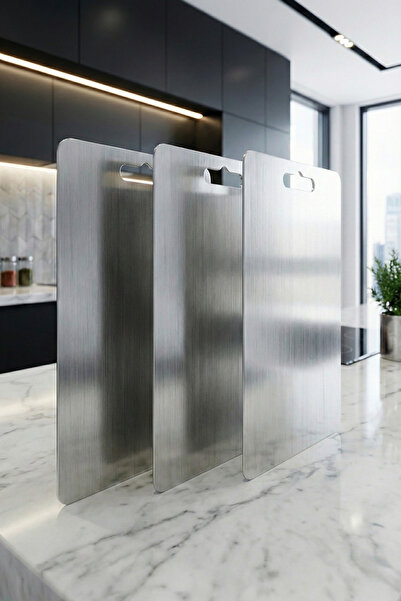 ONYS 3 Pieces Stainless Steel Cutting Board - Large Size - Set of Top Quality...