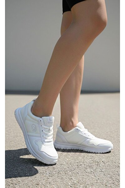 Budaks Unisex White Daily Sports Shoes Comfortable Orthopedic Sole Sneaker