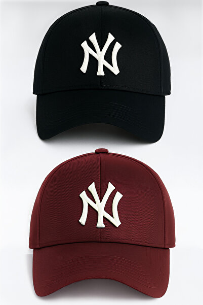 Verahed 2-Pack Ny New York Embroidery Unisex Baseball Black Beige Hat Women's...