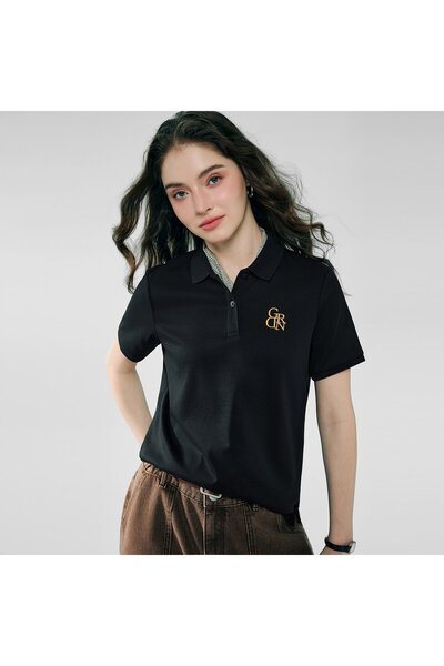 Giordano WoMen's Embroidered Cotton Liquid Touch Polo