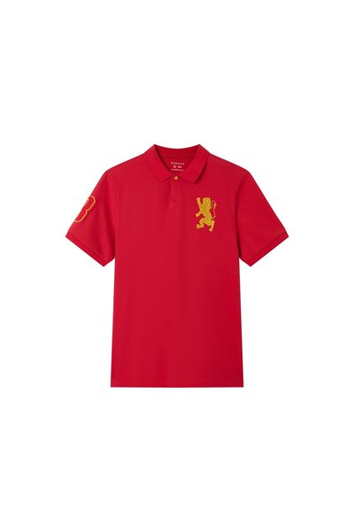 Giordano Men's Slim Fit 3D Lion CNY Lycra Pique Polo