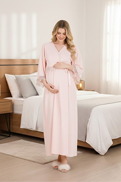 Lohusa Homewear New Season Powder Short Sleeve Summer Lace Full Length Design...