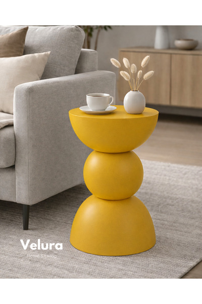 Velura Home & Living Maco Yan Sehpa - Sarı