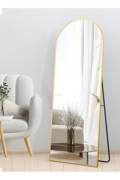 Mtanvxay مرآة أرضية بإطار حديدي مقوس 80×180 سم، مرآة متعددة الاستخدامات للوقو...