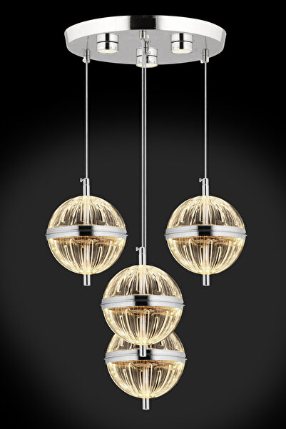 Akgül Orbital 4'lü Kumandalı Krom Avize