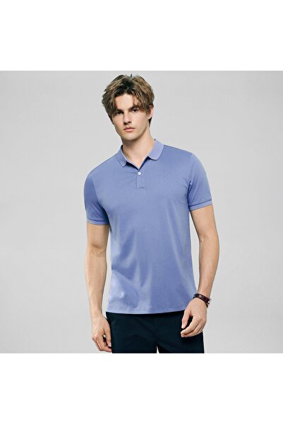 Giordano قميص بولو رجالي ضيق بقصة ضيقة مصنوع من القطن المتشابك بتقنية ليكويد ...