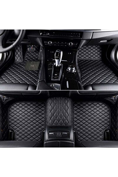 Generic طقم دواسات أرضية سيارة عالمي من الجلد الصناعي الأسود، مانع للانزلاق، ...