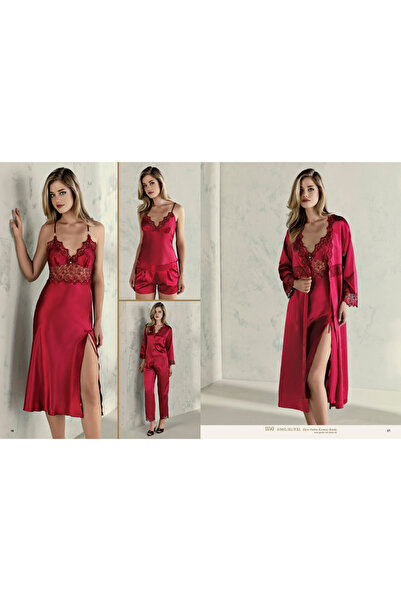 Espuar 1150 Kadın Çeyiz Seti Saten Gecelik Ve Sabahlık Takımı