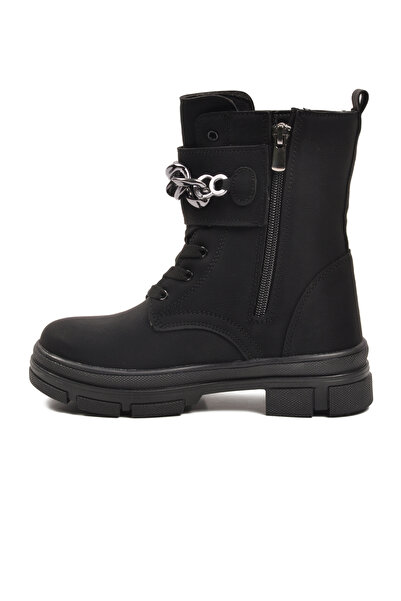 AYK'S Черни детски ботуши с флисова подплата G-1001 F (с верижка)