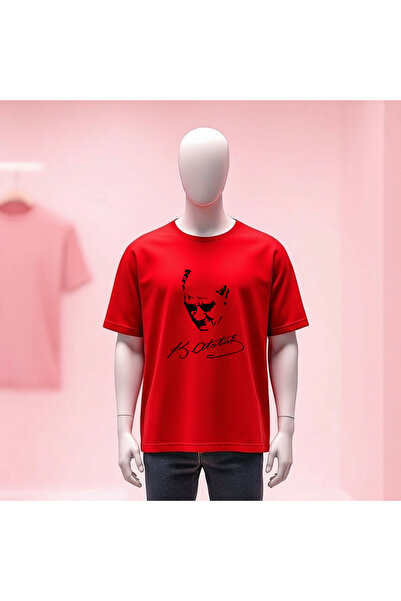 Vordevia Ataturk Printed Crew Neck Wide Fit Unisex Tshirt