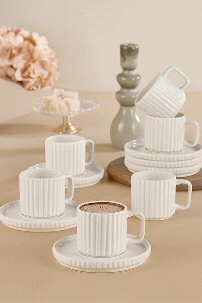 Kitchen Life Striped 6-Person Modern Design Coffee Cup Set