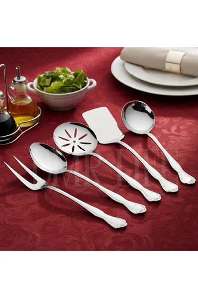DMR LİFE Milano Plain 5 Piece Stainless Steel Serving Set 18/10
