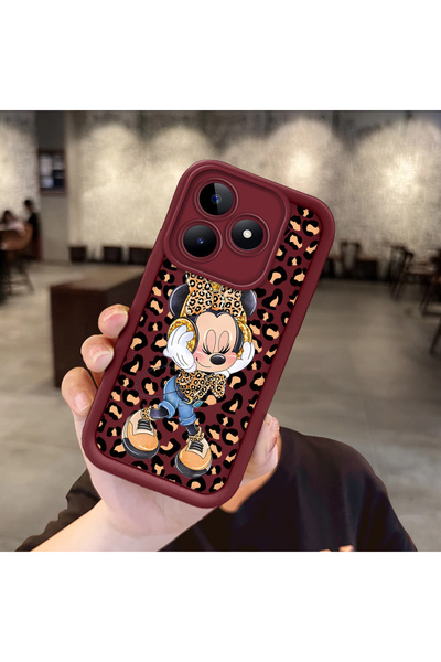 Hontinga حافظة هاتف من مادة السيليكون مقاومة للصدمات بنمط ميكي متوافقة مع هات...