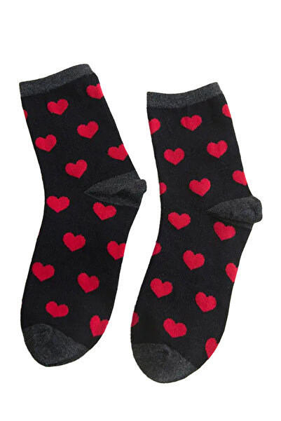 EFAYN.RO Trendy socks, ankle model, heart print, size 36-42, unisex, black, E...