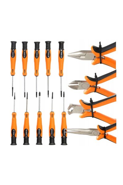 Kraft Set of screwdrivers and pliers for the workshop, different models, 14 p...