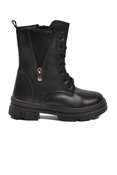 AYK'S Black Leather Children's Boots G-1001 F