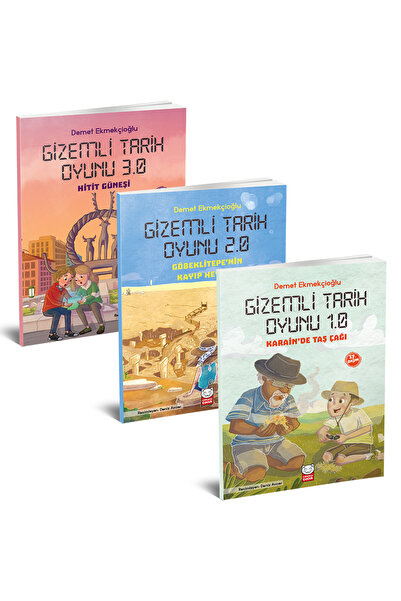 Kırmızı Kedi Çocuk Gizemli Tarihi Oyunu (3 Kitap Set) Karain'de Taş Çağı, Göb...