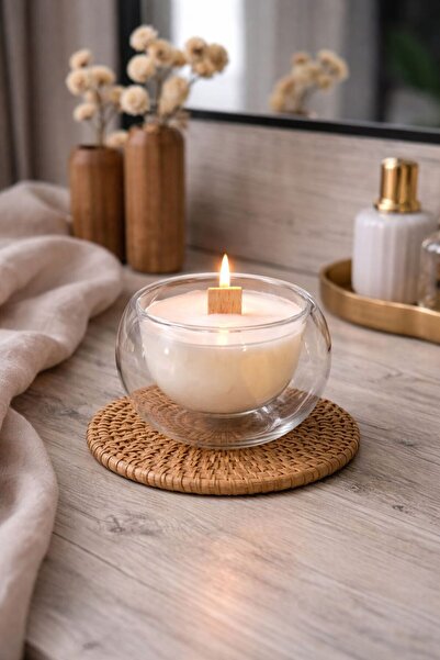 Janset cidarlı cam kase mum