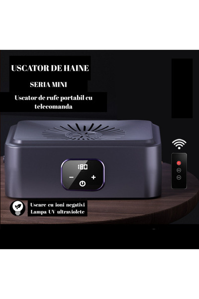 OEM Uscator de Rufe Portabil Pliabil 20 KG, Aer Cald 360°, Sterilizare UV, Io...