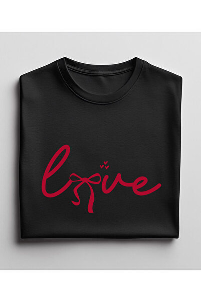 ASELİNDA Βαμβακερό μπλουζάκι με κοντό μανίκι και στάμπα Love