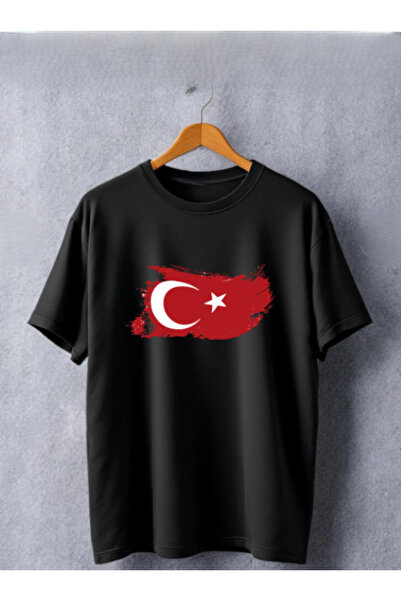 ALCİNOUS Cotton Unisex Oversized Printed Crewneck T-Shirt